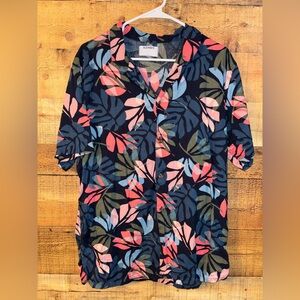 Old Navy Tropical Linen Casual Button Up Shirt